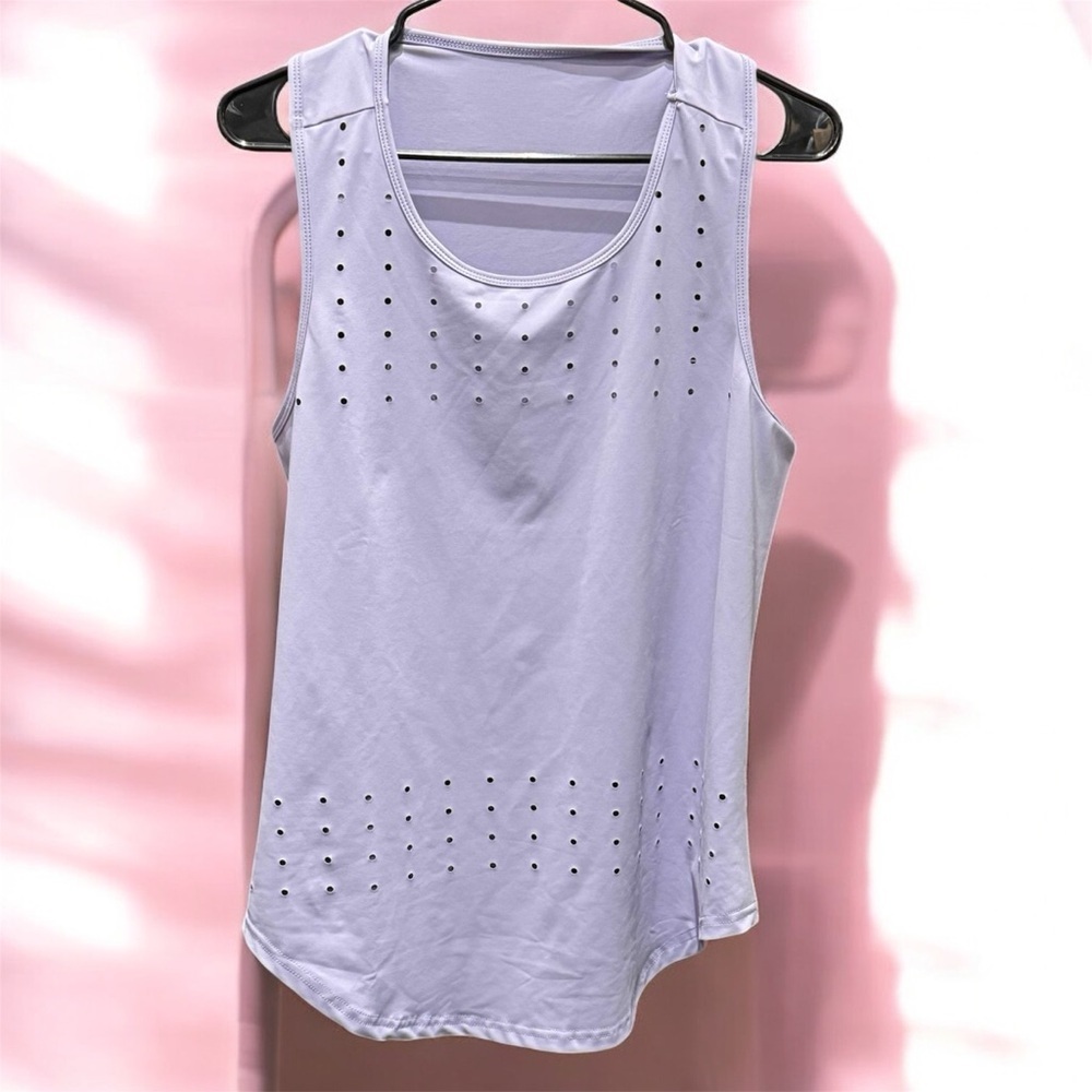 SHEIN Light Purple lavender Perforated Tank Top LARGE loose fit